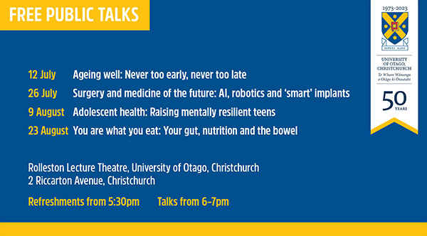 Chch 50th Public Talks banner