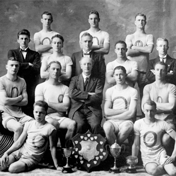 black and white photo of a sports team 