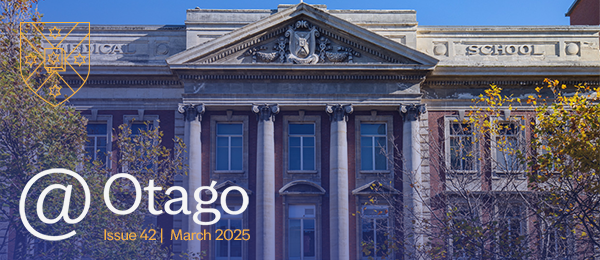 @otago email banner with houses and blossom tree in background